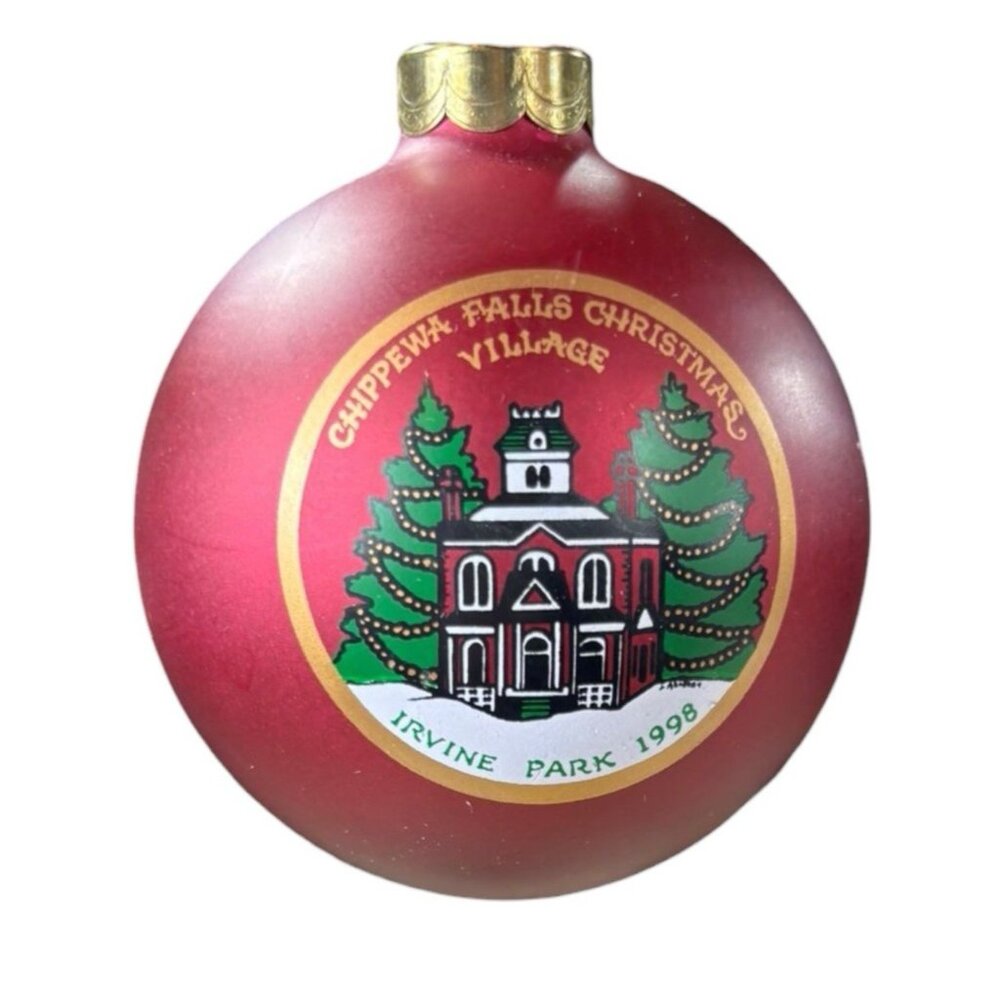 1998 Classic Collectors Series Burgundy Christmas Ornament Chippewa Falls Park